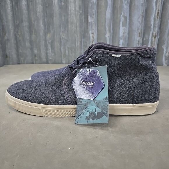 TOMS Carlo Mid Terrain Grey Felt Lace Up Sneakers Casual Chukka Shoes Mens Sz 12 main image 8